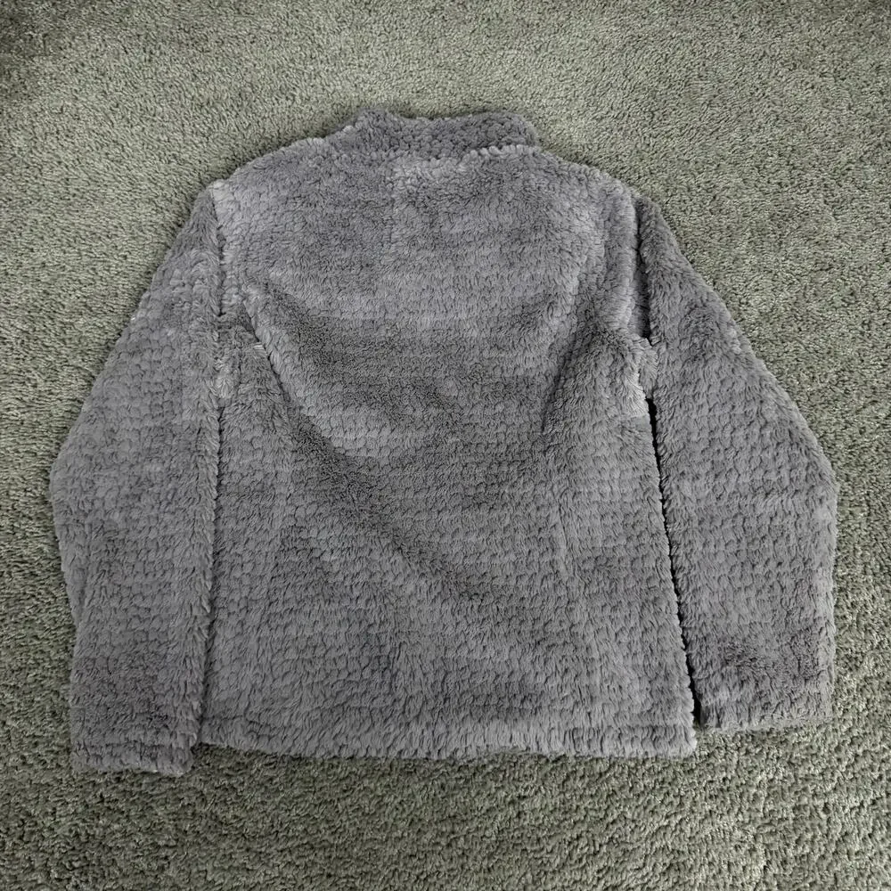 The North Face Jacket Girls Medium 10/12 Gray High Pile Fleece Full Zip